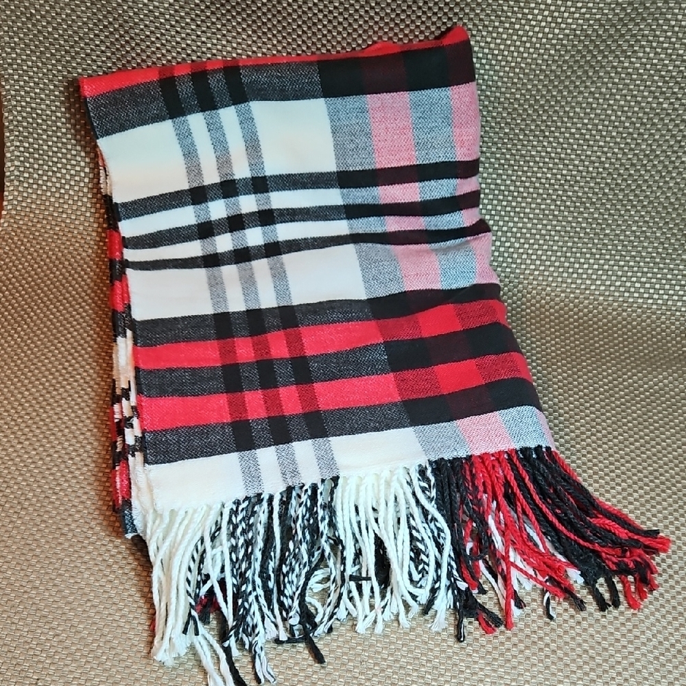Aspen Oversized Decorative Throw Blanket Plaid Red Black White 50” x 70”